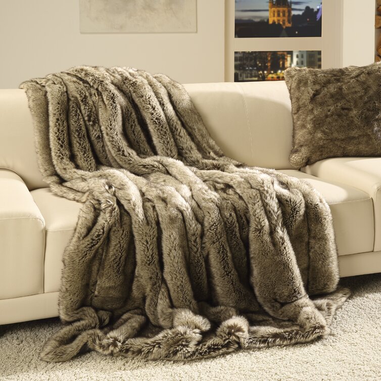 Gözze Wolf Faux Fur Blanket & Reviews | Wayfair.co.uk